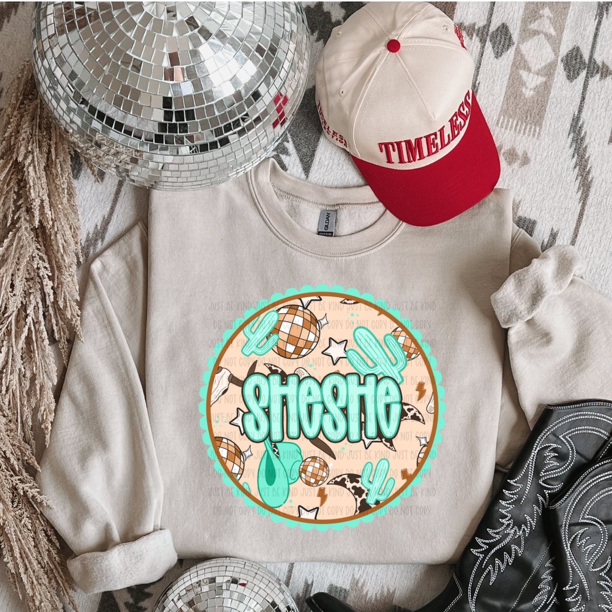 Sheshe *Teal (Kayndi) 72820 DTF transfer