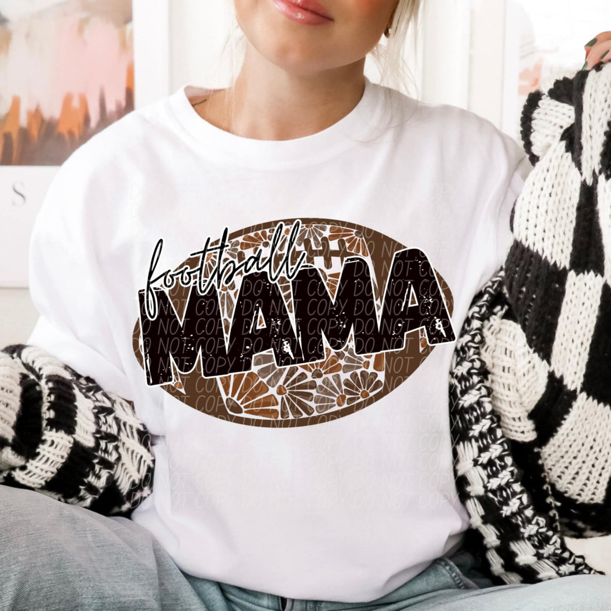 Football mama floral ball (CITY) 97194 DTF transfer