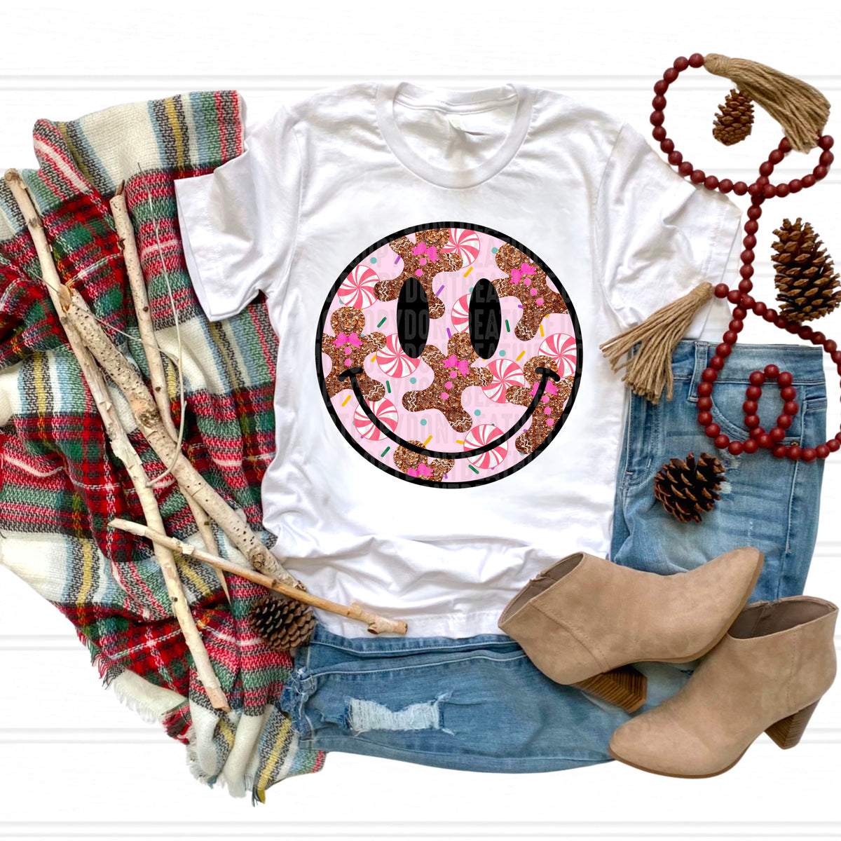 Gingerbread Happy Face 113419 DTF transfer