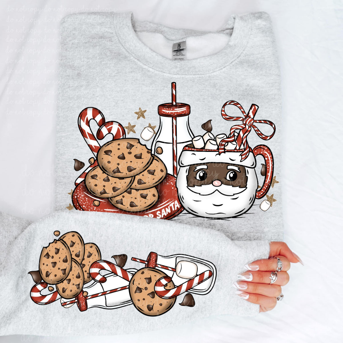 Cookies for Santa darker skin tone SLEEVE (MMD) DTF Transfer