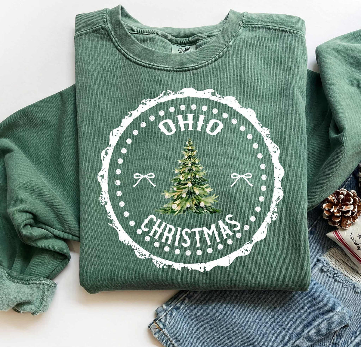 Ohio Christmas Tree Circle (S&g) DTF Transfer