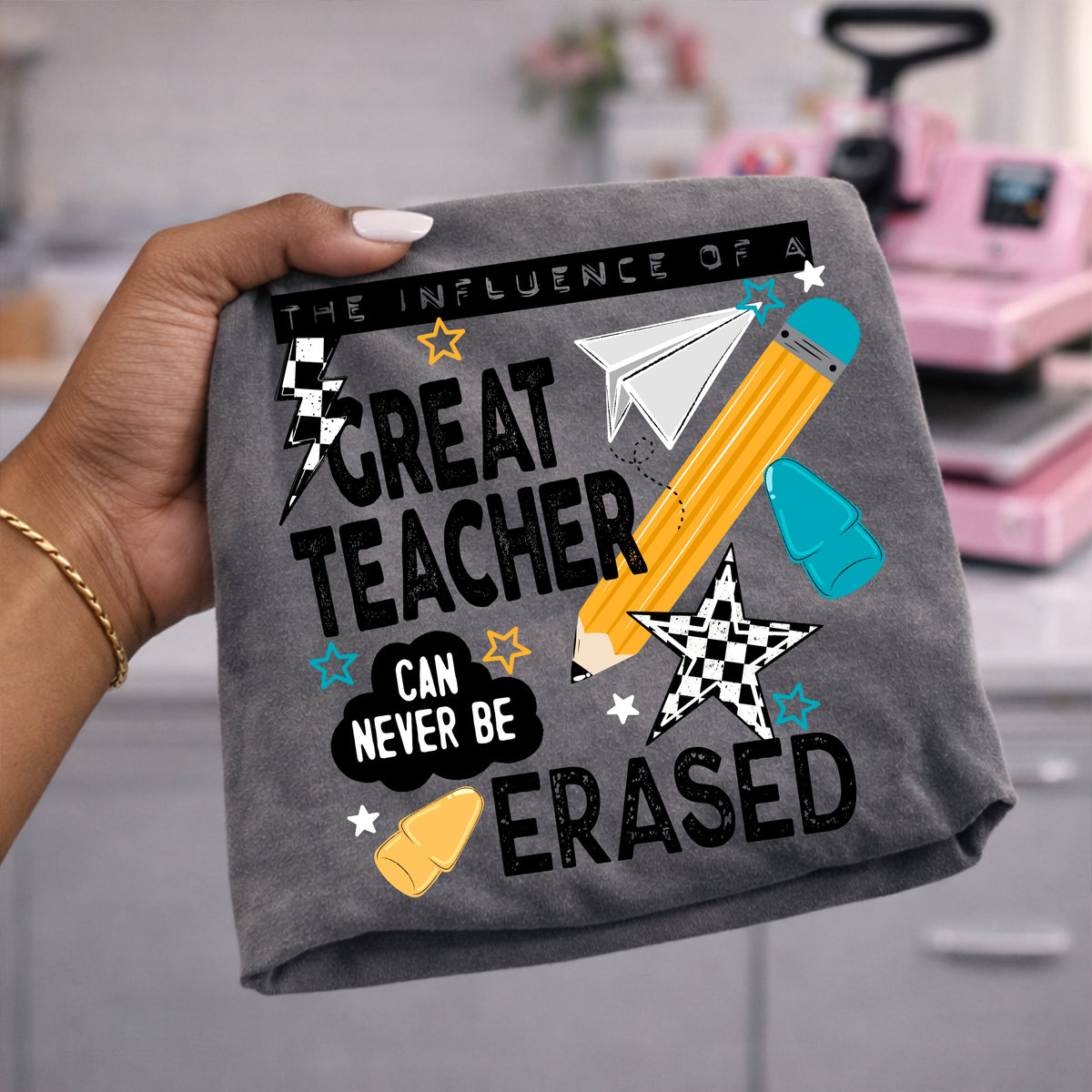 Influence of a great teacher blue Sunday Special DTF transfer