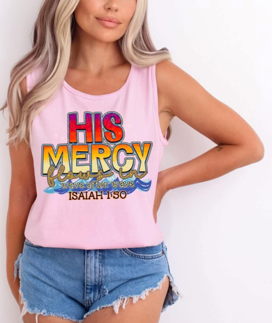 His mercy flows in wave after wave (C’s) 95801 DTF transfer