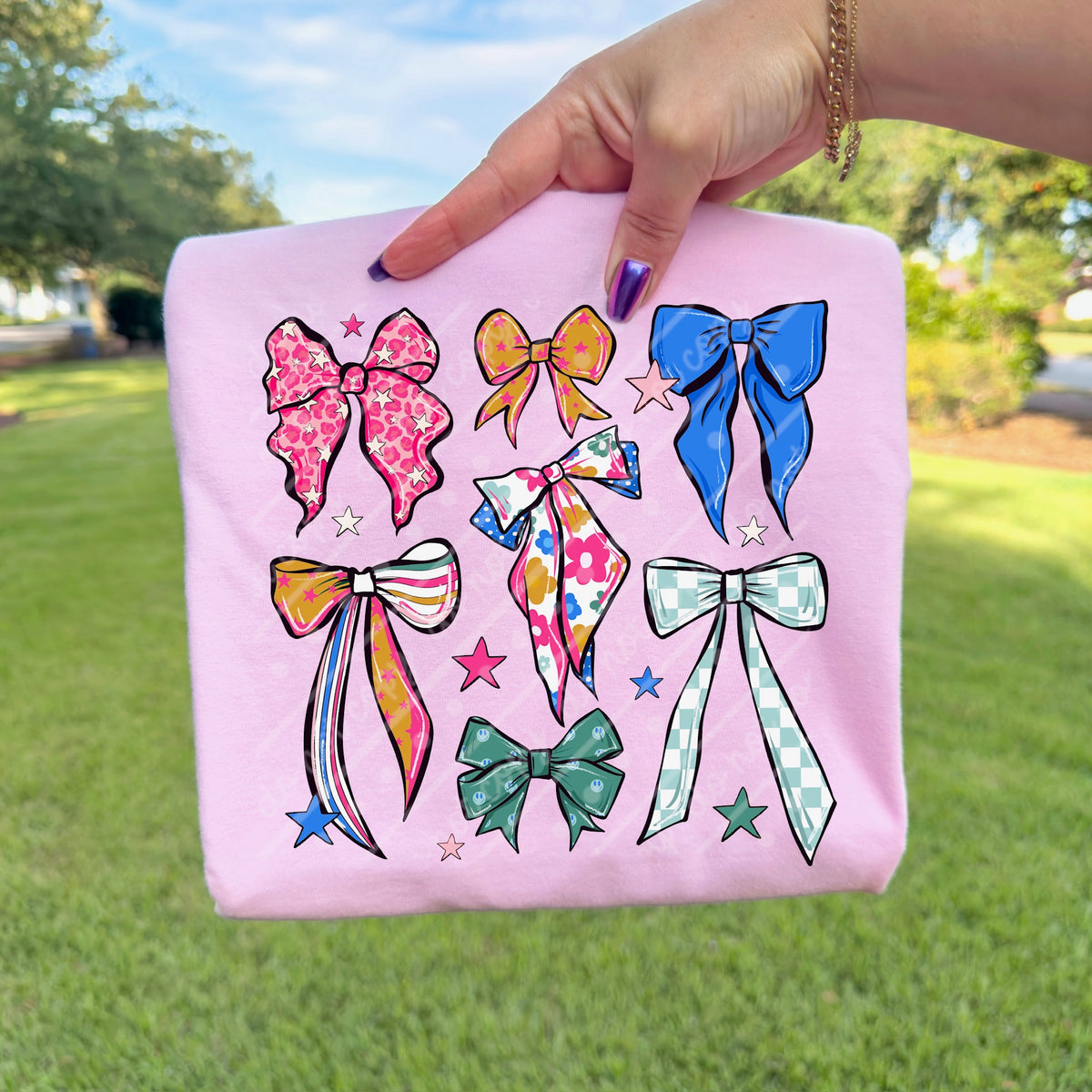 Colorful bows collage (scarlow) DTF transfer