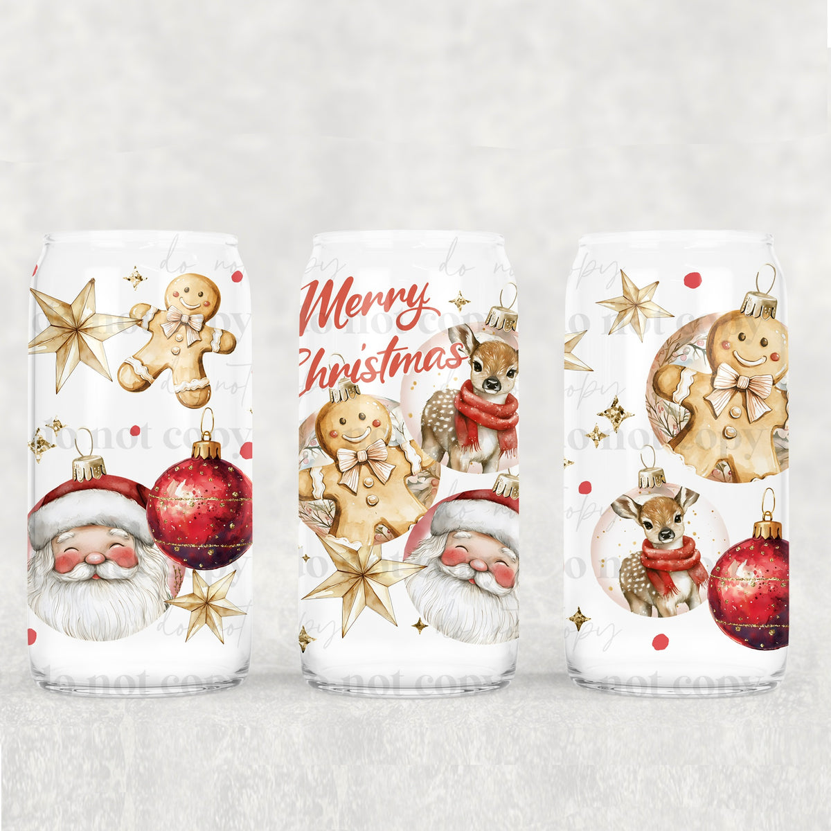 Merry christmas ornaments (exclusive) UV DTF WRAP