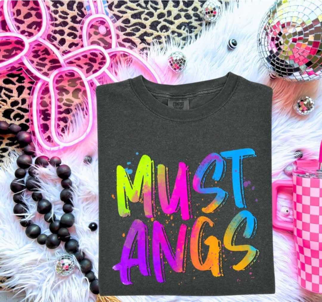 Mustangs Neon Splatter (S&G) 100023 DTF transfer