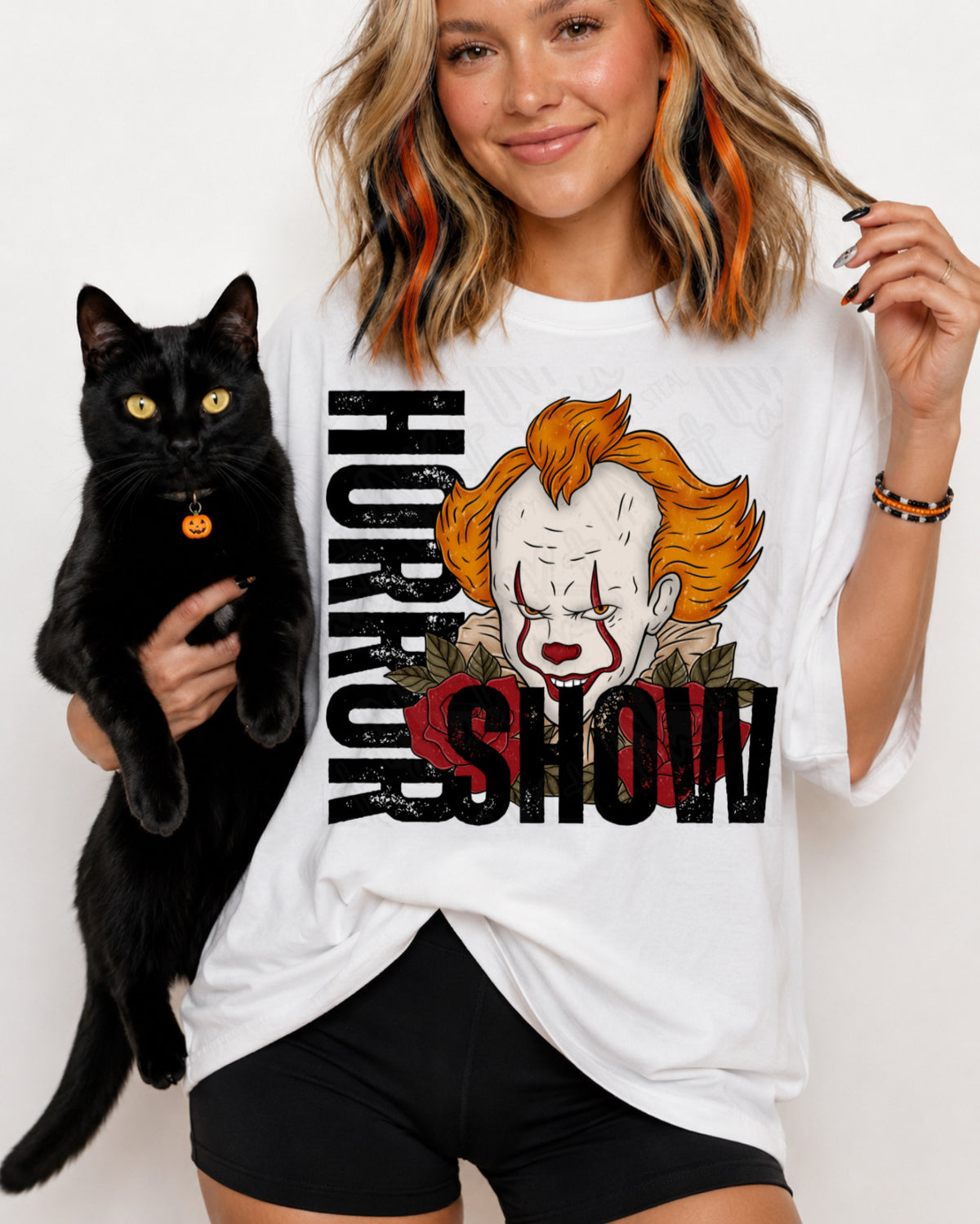 Horror show clown roses (Ink) DTF Transfer