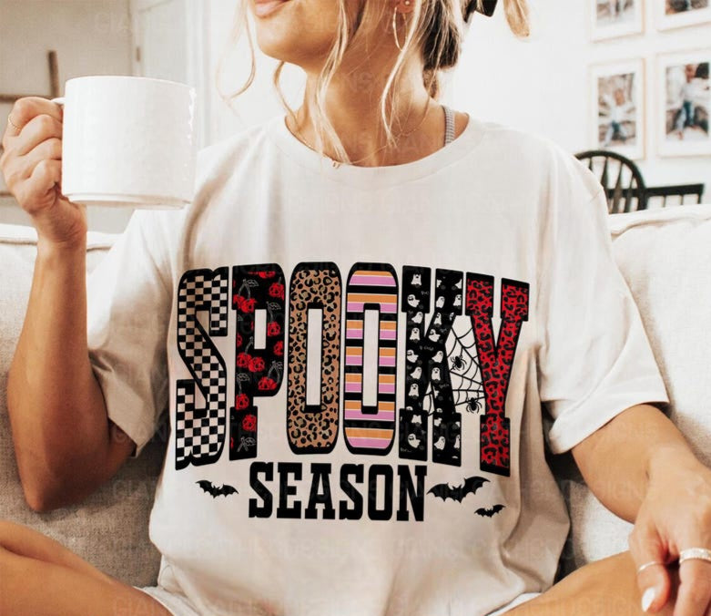 Spooky season checkered S 109801 DTF transferh