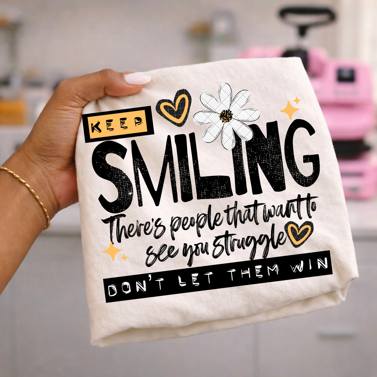 Keep Smiling (black) (CSC) DTF Transfer