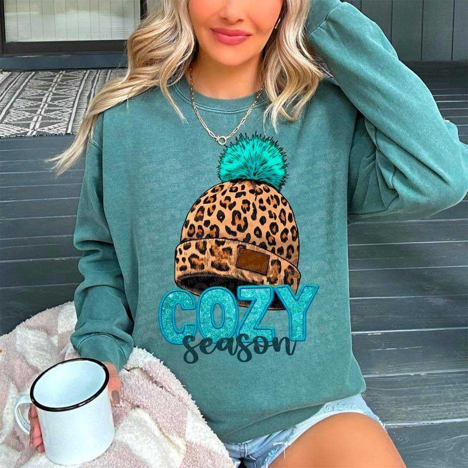 Cozy season leopard hat (DDD) 62641 DTF transfer