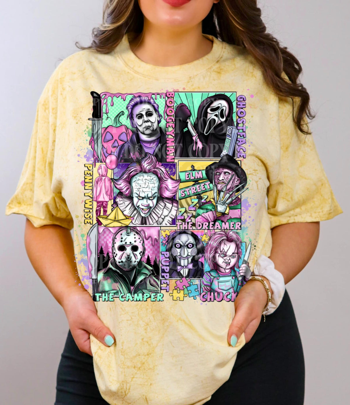 Killer Collage with puzzle pieces AG DTF transfer