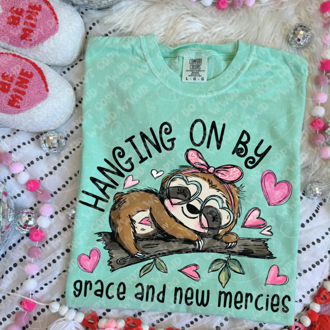 Hanging on by Grace and new mercies (C’s) DTF Transfer