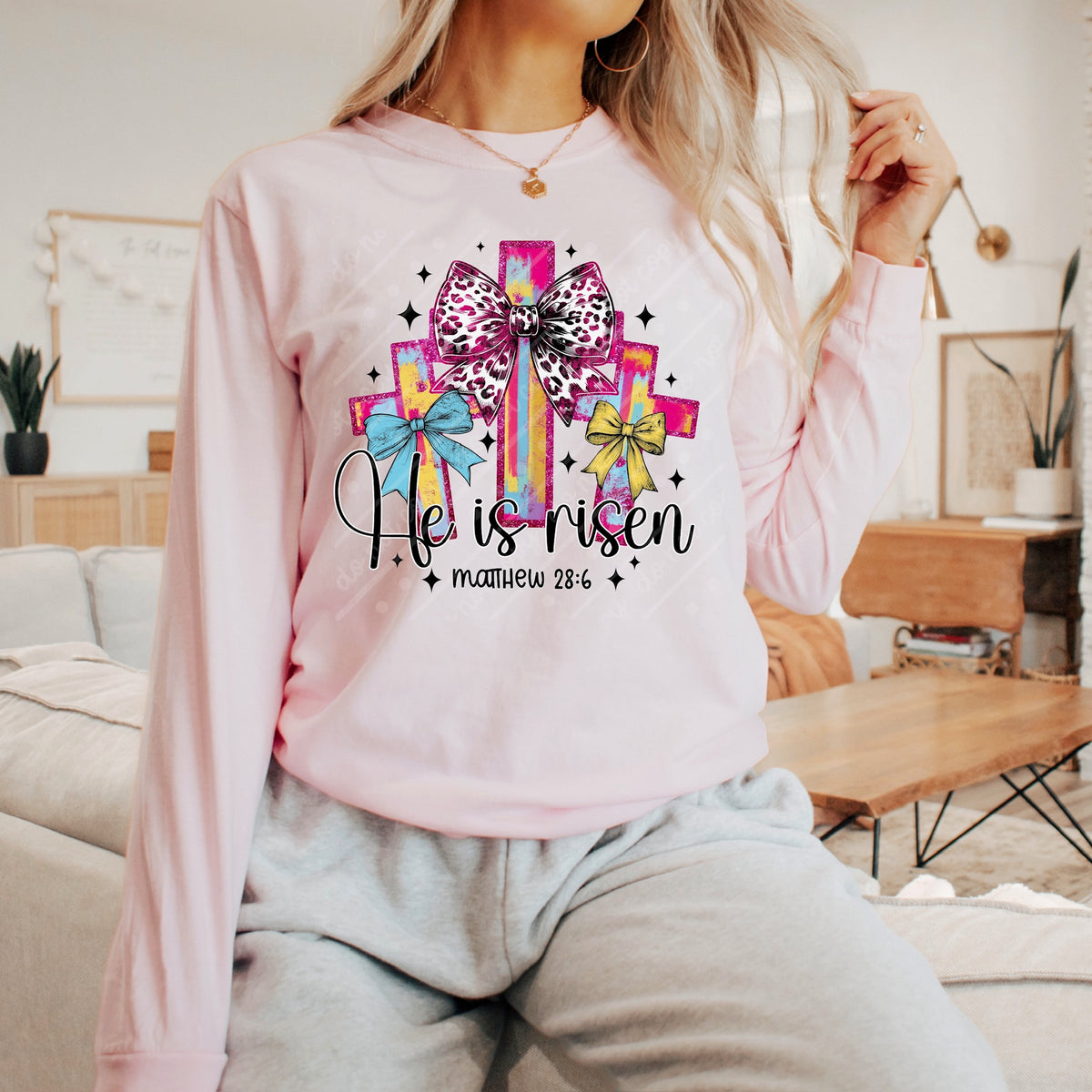He is risen rainbow crosses DTF Transfer