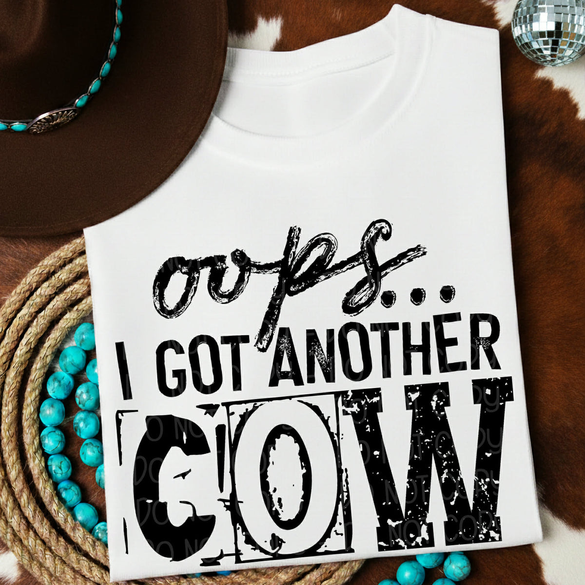 Oops I got another cow BLACK (DWS) DTF Transfer