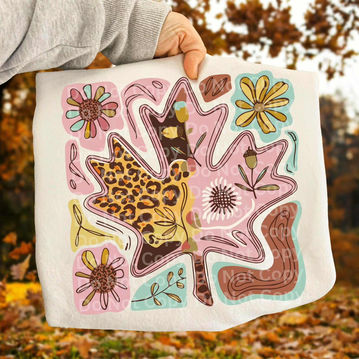 Abstract leaf DTF transfer