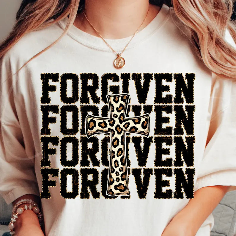 Forgiven stacked leopard bow 96698 DTF transfer