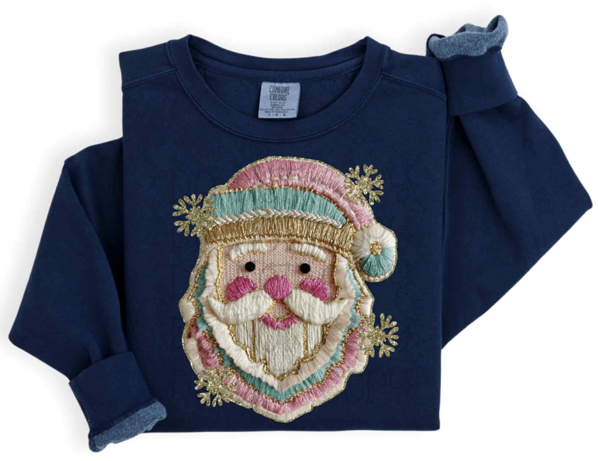 Blue and Pink Yarn Santa (c’s) DTF Transfer