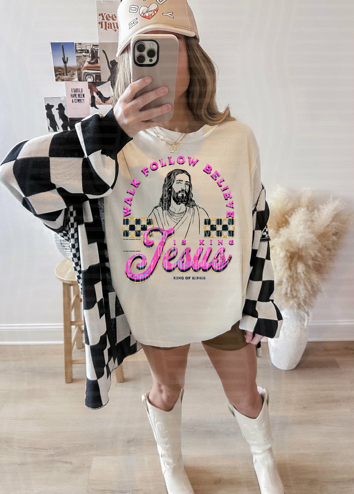 Walk follow believe Jesus is king (SSD) DTF TRANSFER