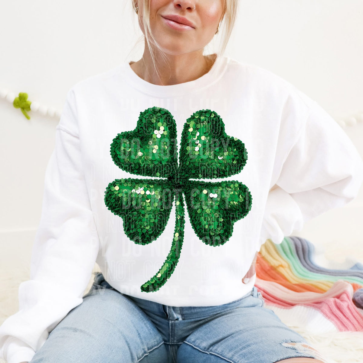 Faux sequin 4 leaf clover (SBB) DTF transfer