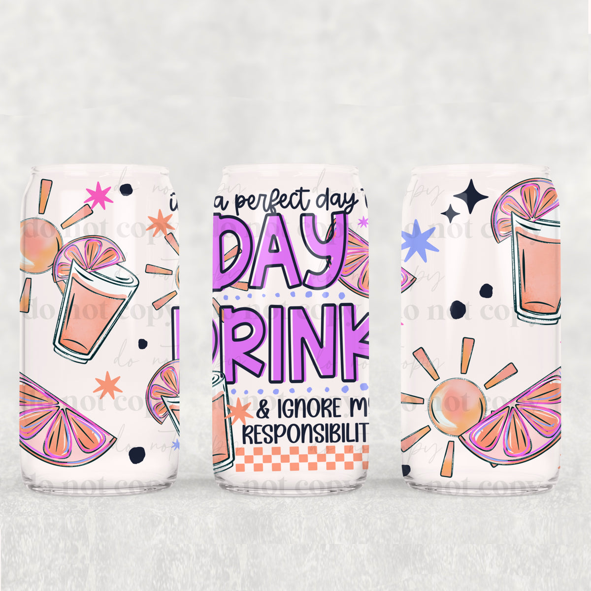 Day drinking (CSC) UV DTF WRAP