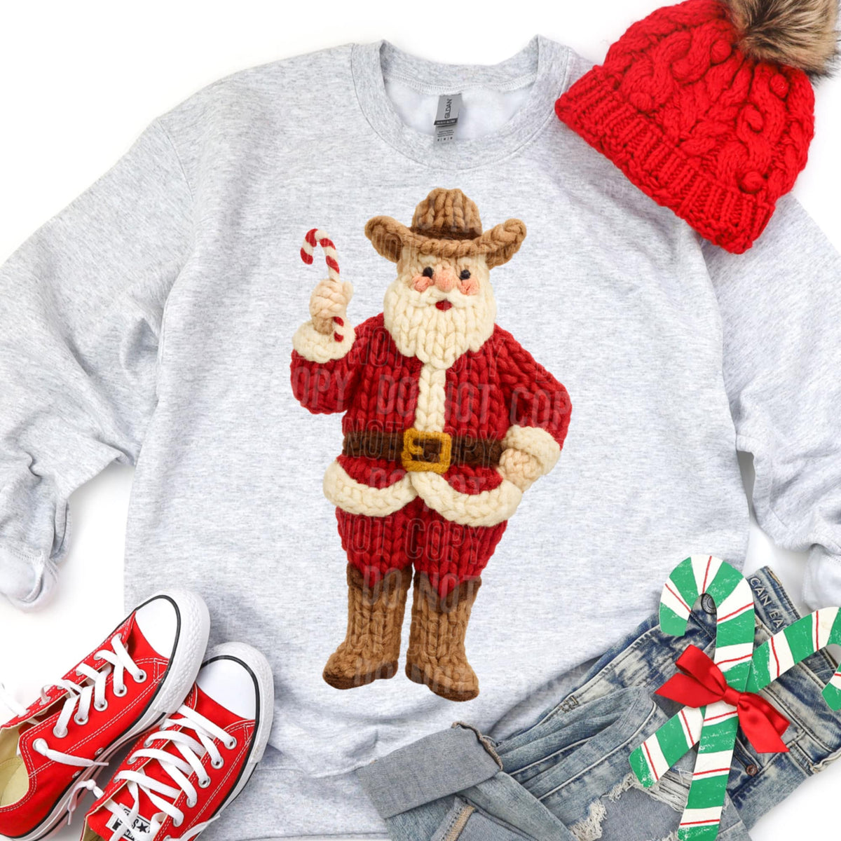 Faux Yarn Cowboy Santa (SBB) DTF Transfer