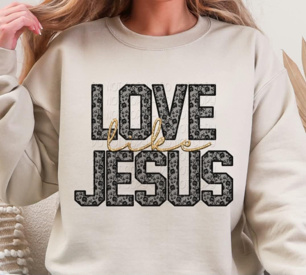 Love like Jesus black lace 92292 DTF transfer