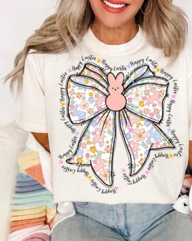 Easter bow with peep 87793 DTF transfer