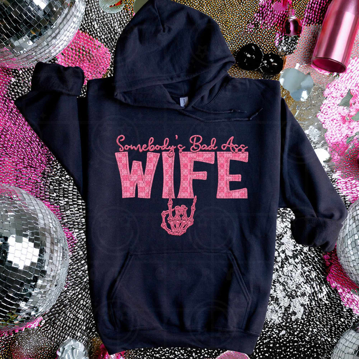 Somebody’s bad ass wife pink (HW) 75223 DTF transfer