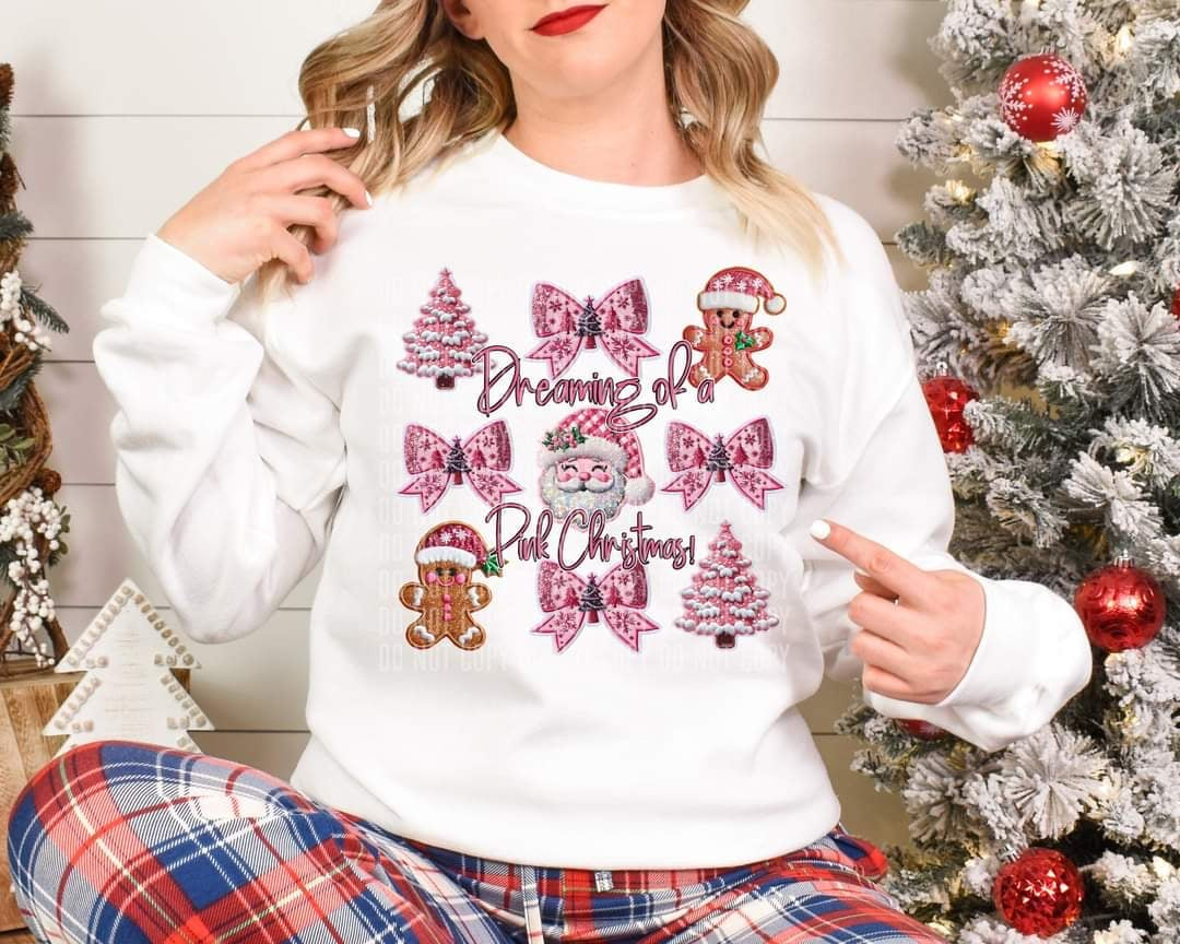 Dreaming of a pink Christmas (caplinger) 60534 DTF transfer