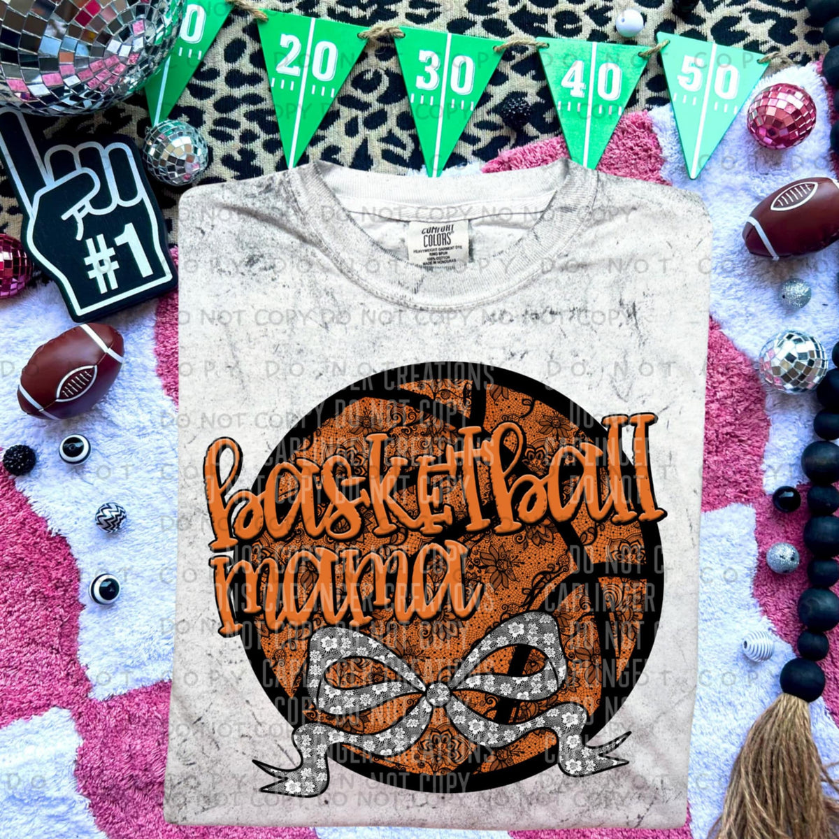 Basketball mama ball with bow (Caplinger) 87512 DTF transfer