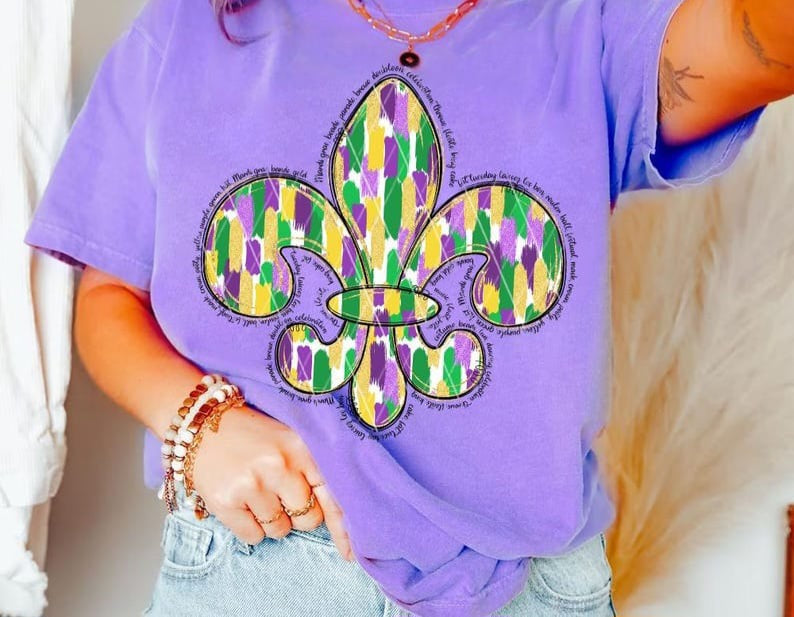 Fleur de lis brushstroke 77003 DTF transfer