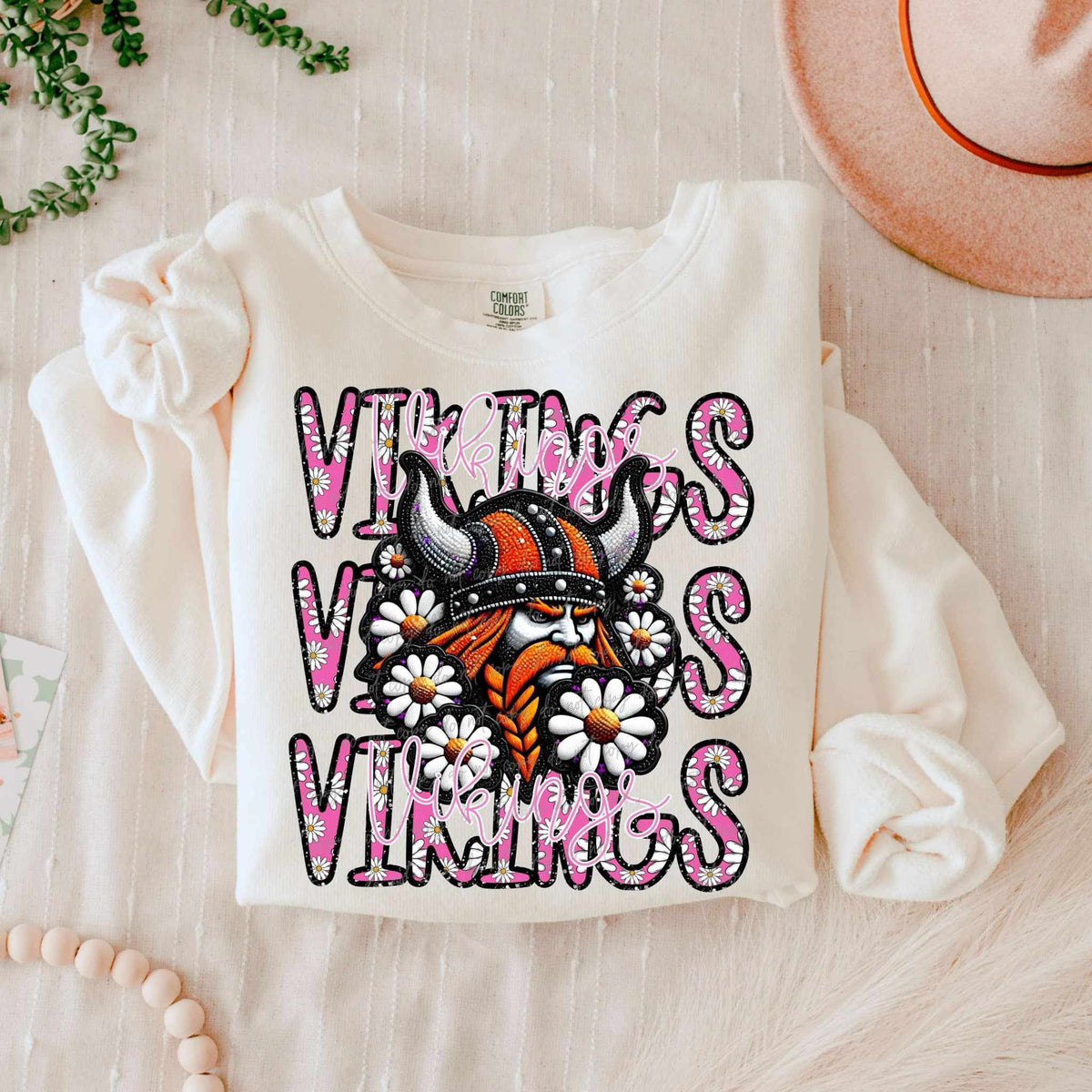 Vikings floral stacked 80645 DTF transfer
