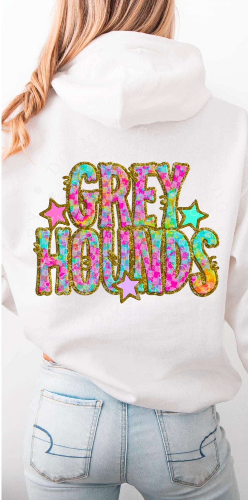 Greyhounds colorful checkered (C’s) 91521 DTF transfer