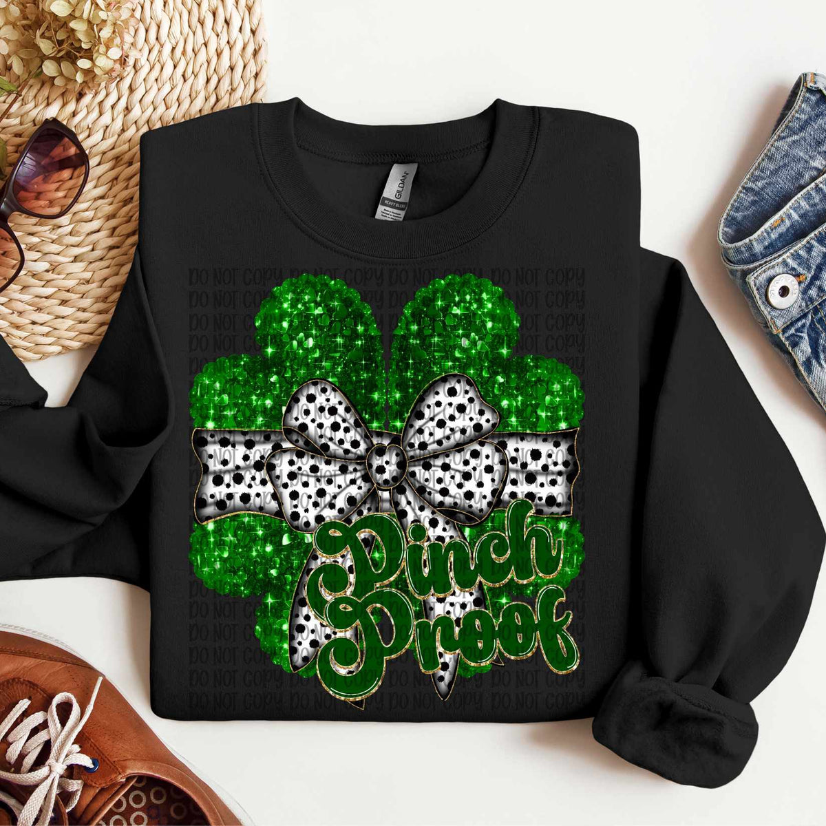 Pinch proof glitter clover (VP) 80724 DTF transfer