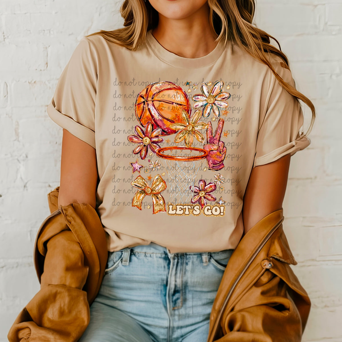 Let’s Go Floral Basketball (SSD) 117529 DTF transfer