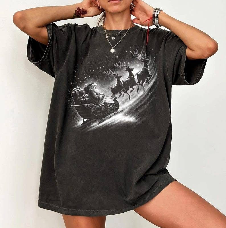 Vintage Santa and sleigh sunday special DTF transfer