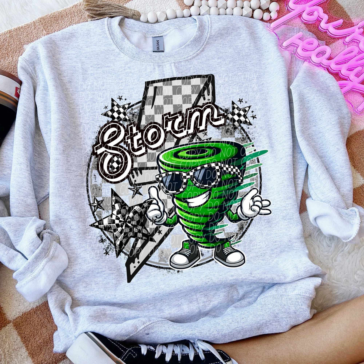 Storm green mascot lightning bolt (CITY) 52465 DTF transfer