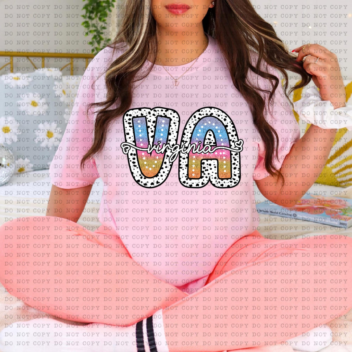 VA Virginia tie dye dottie (ECHT) 94248 DTF transfer