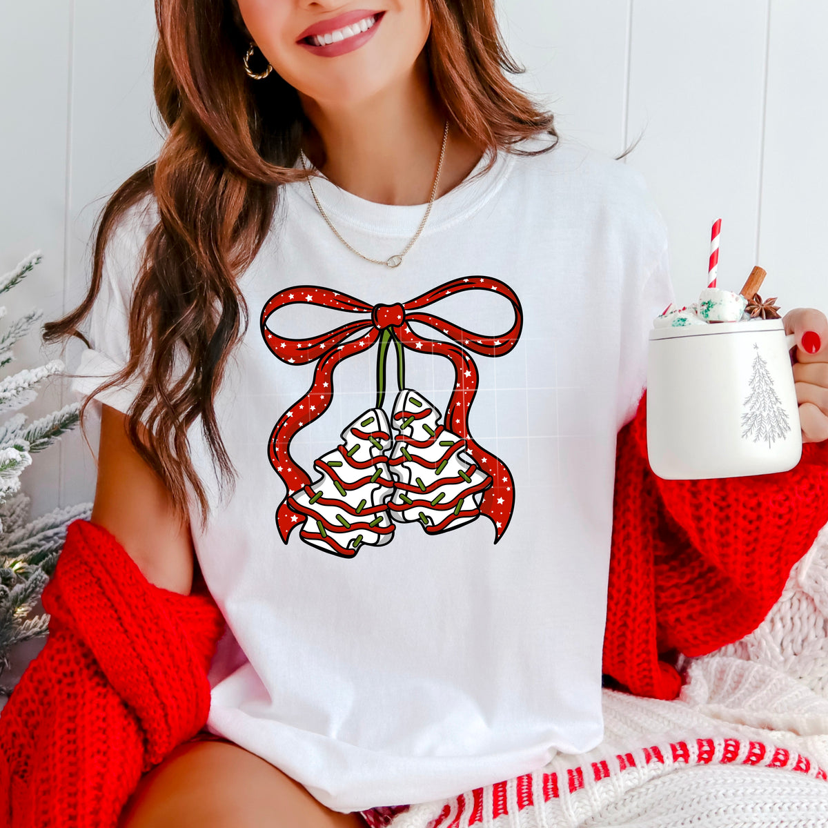 Tree Cake cherries Bow CSC DTF transfer