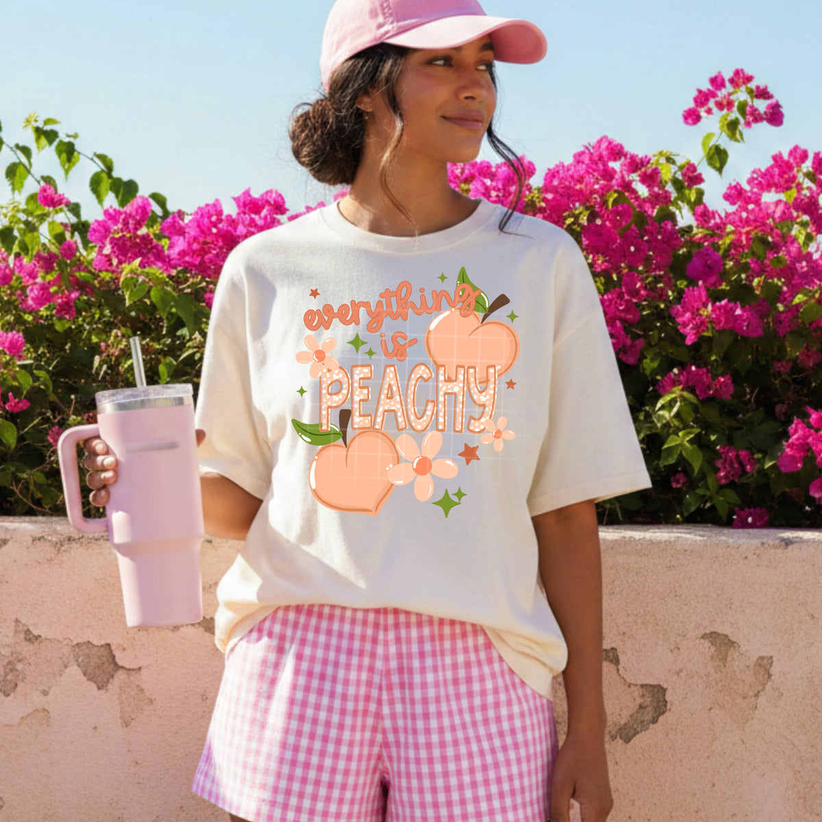 Everything is peachy with flowers (CSC) DTF Transfer