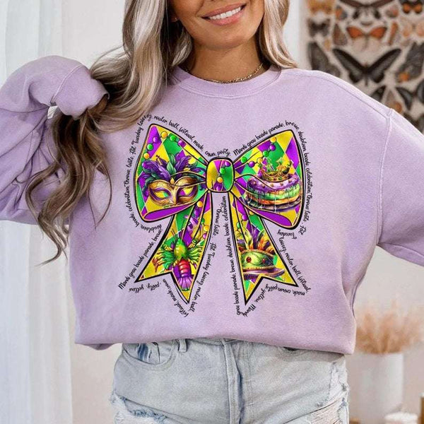 Mardi gras filled bow 77005 DTF transfer