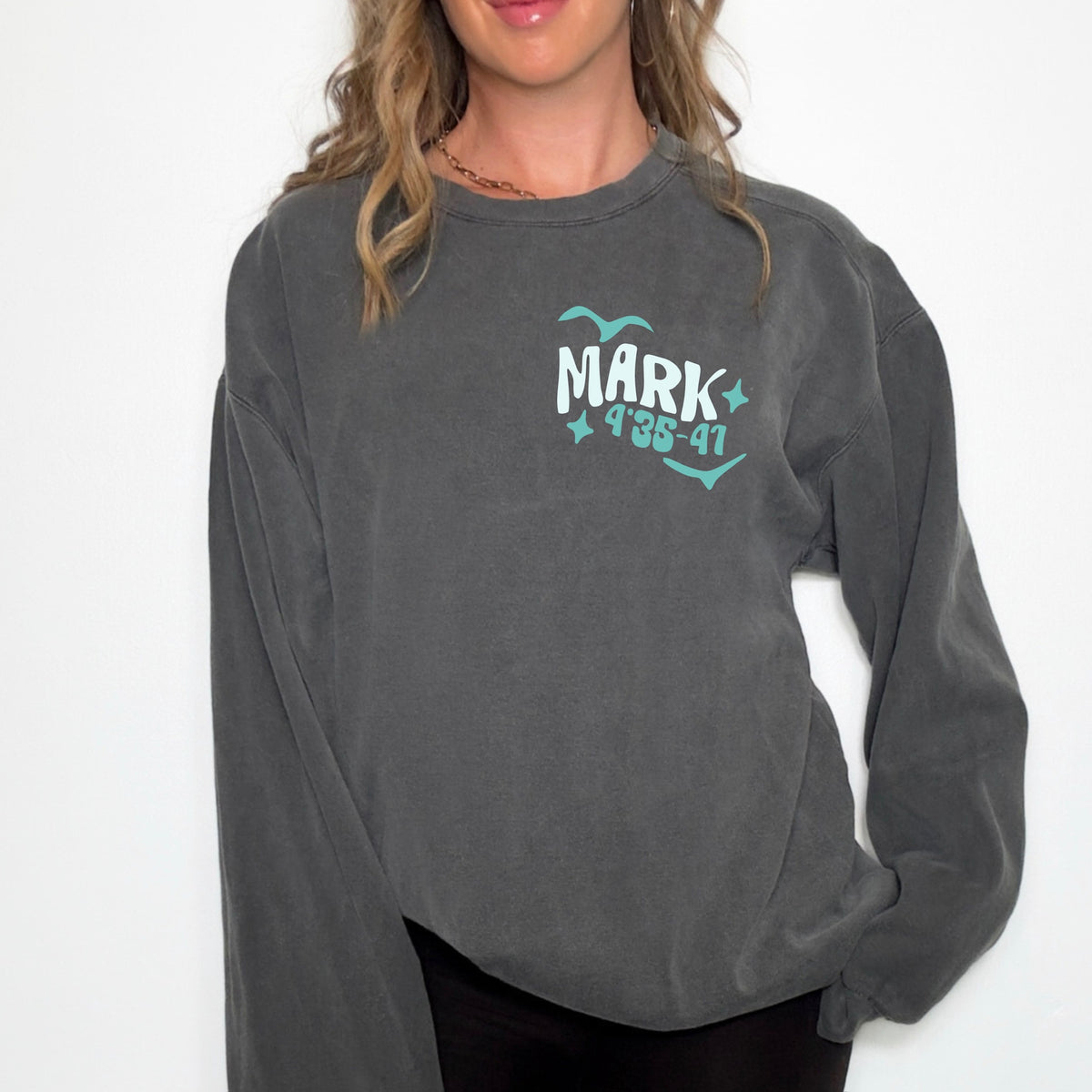 Mark 4:35 47 (teal words) DTF Transfer