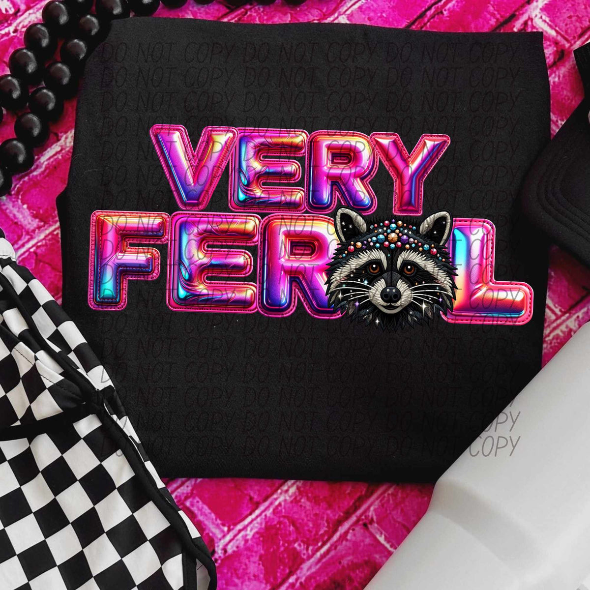 Very feral raccoon (CITY) 55907 DTF transfer