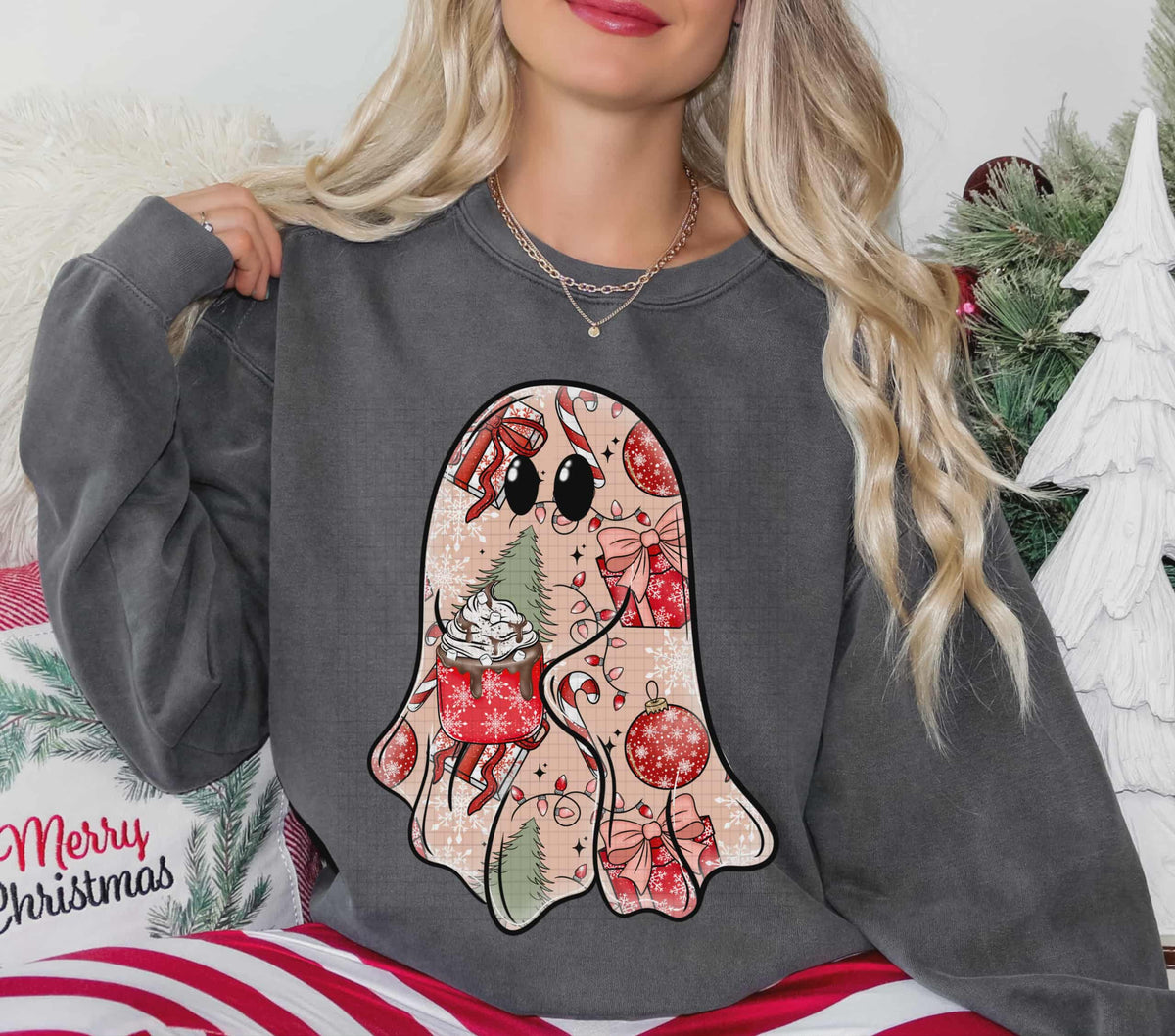Christmas Pattern Ghost (linda) DTF Transfer
