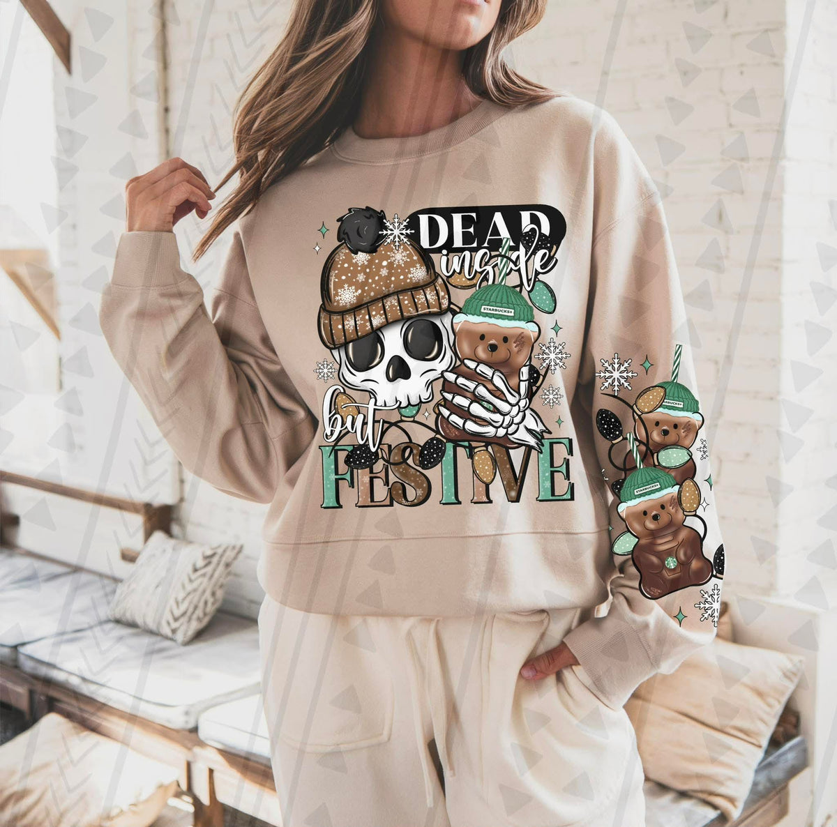Dead inside but festive (front only) (TGG) DTF transfer