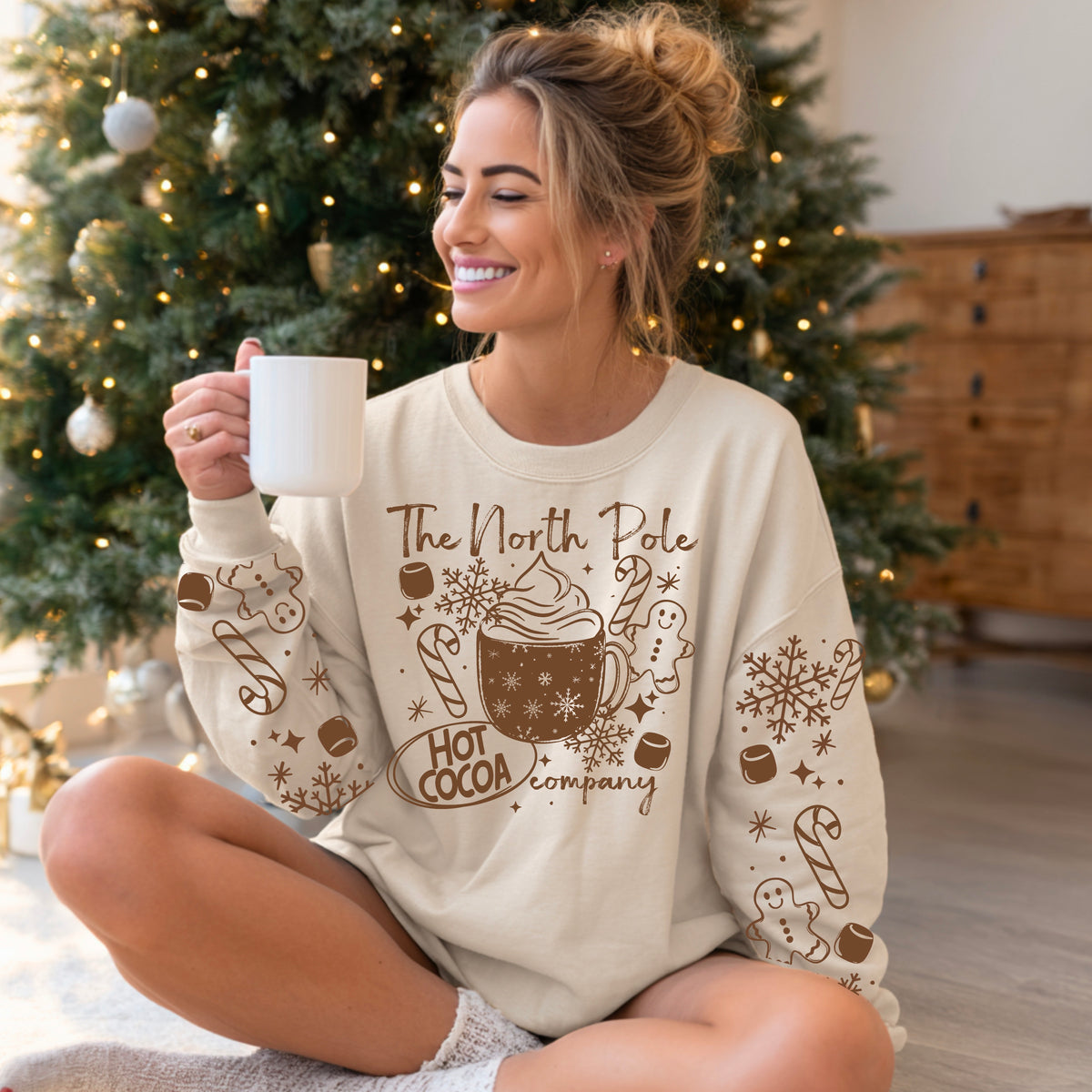 North Pole Hot Cocoa (front only) (brown) (csc) DTF Transfer