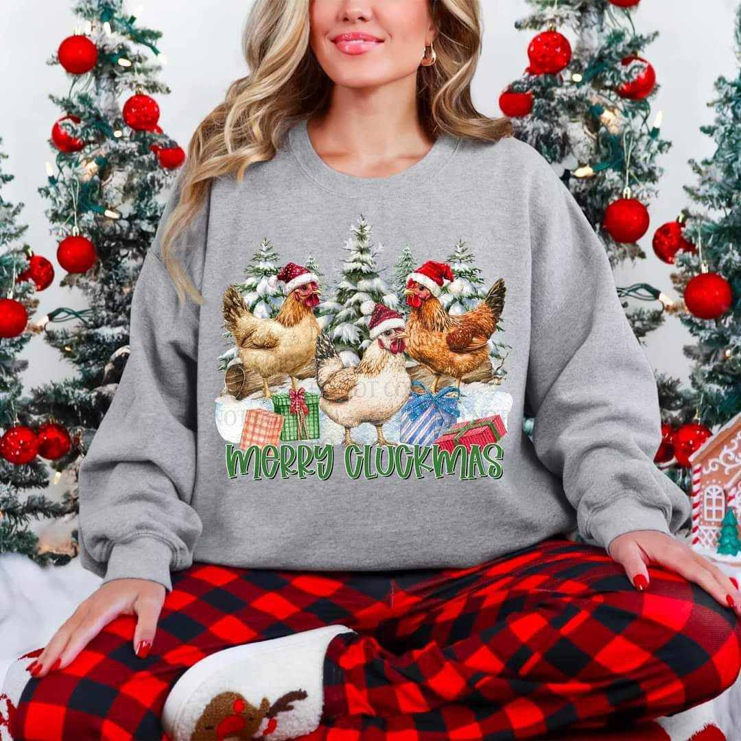 Merry cluckmas chickens (ABD) 65750 DTF transfer