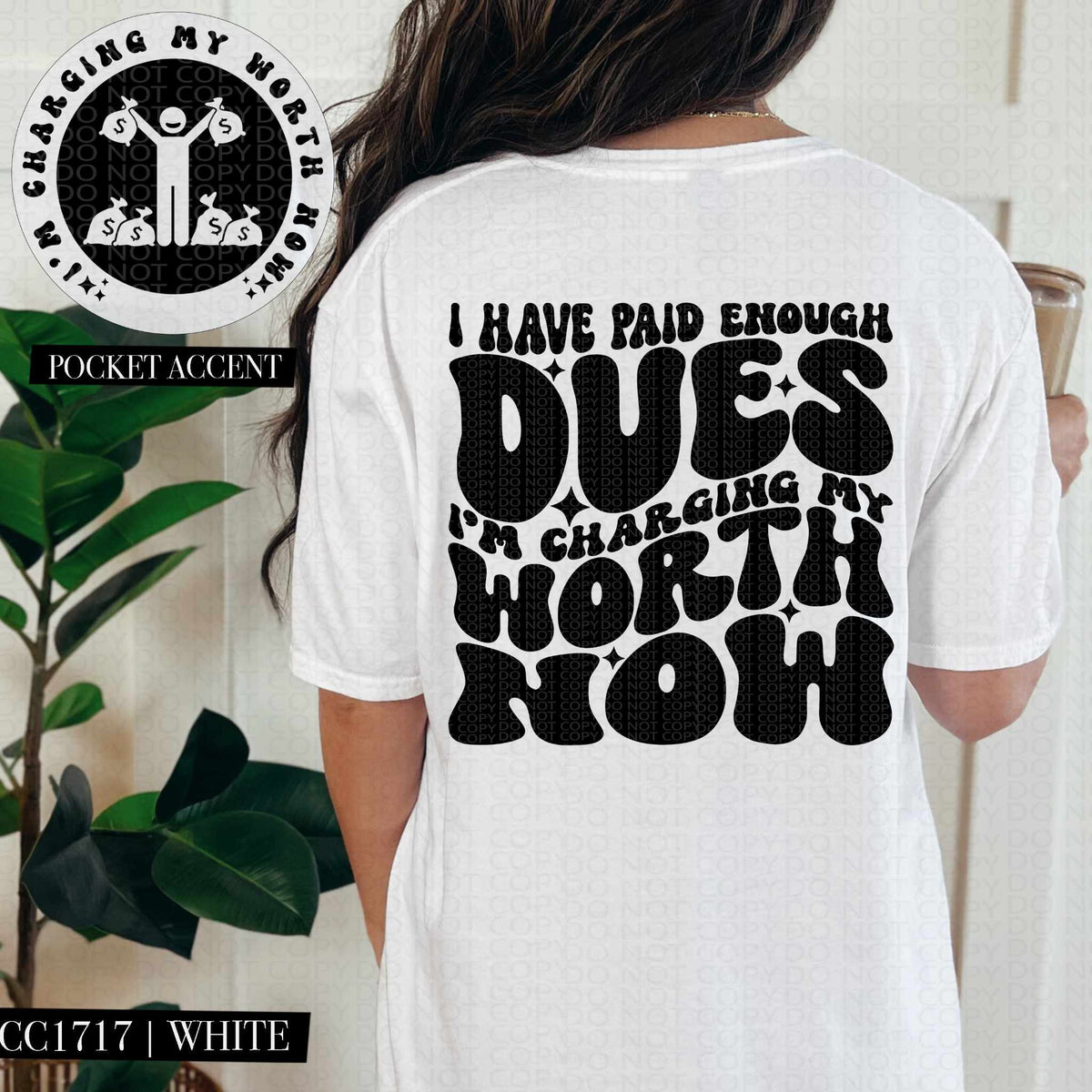 I have paid enough dues I’m charging my worth now BLACK BACK (HW) 84657 DTF transfer