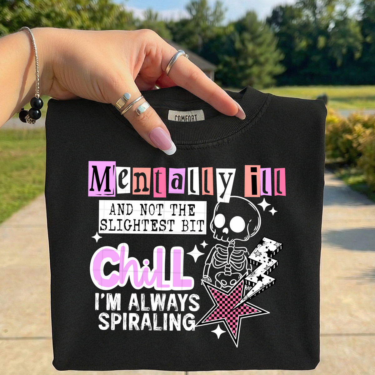 Mentally ill skeleton WHITE (CSC) DTF Transfer