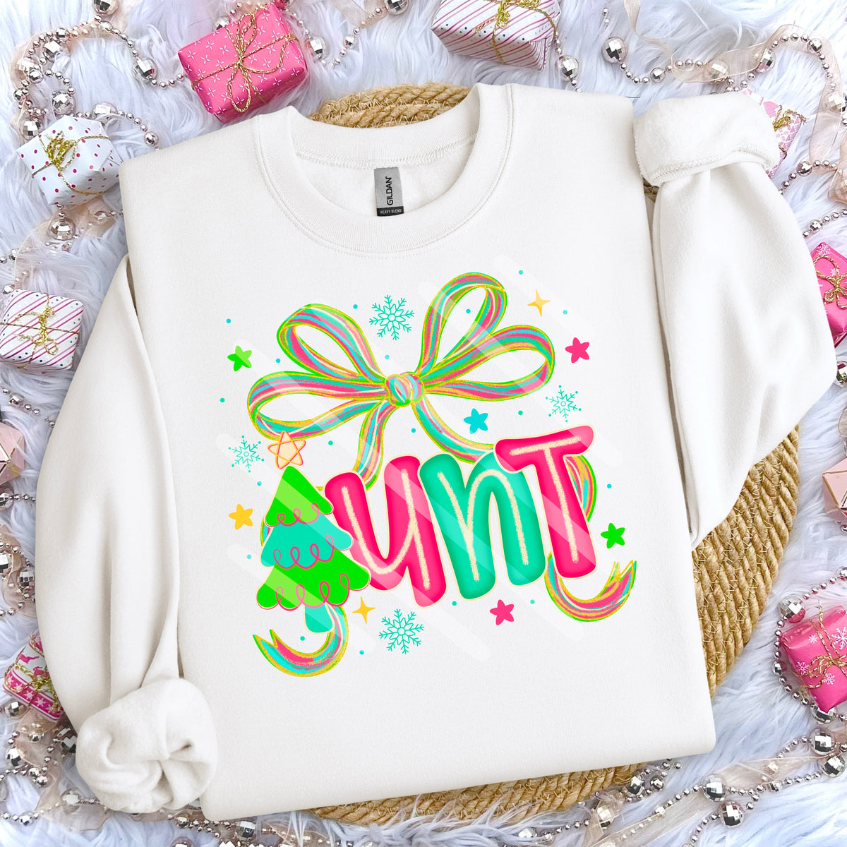 Aunt Tree and bow 114253 DTF transfer